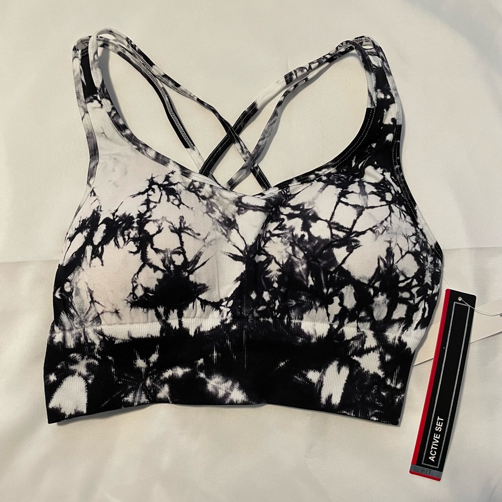 New mix marble sports bra